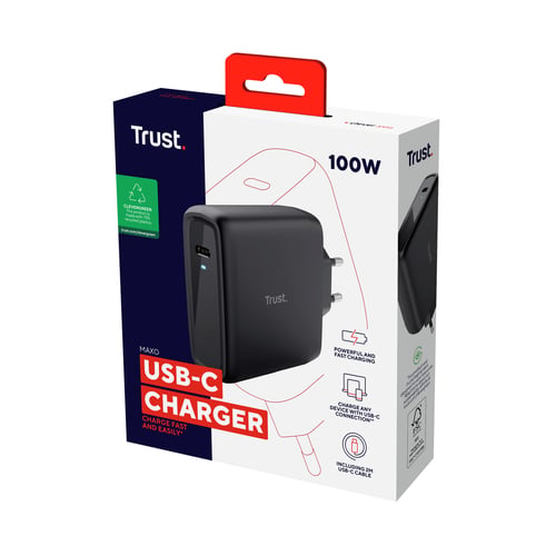 Trust Câble universel MAXO 100W - USB-C + Câble USB-C 2m - Noir (24818) - Achat / Vente Chargeur sur grosbill.com - 6