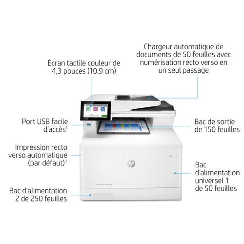  Color LaserJet Ent MFP M480f Printer (3QA55A#B19) - Achat / Vente sur grosbill.com - 6