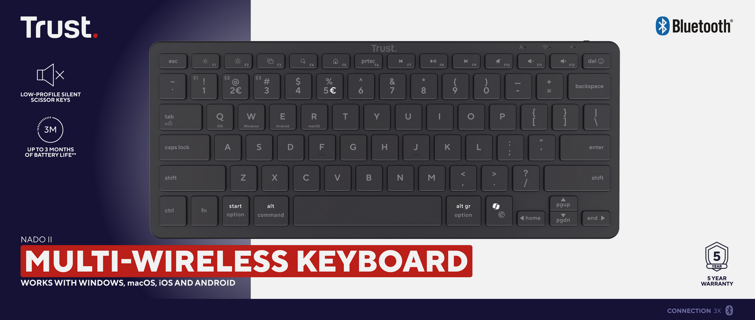 Trust Nado II - Clavier PC Trust - grosbill.com - 1