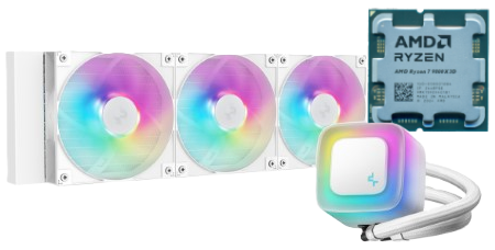 9800x3D Tray + Watercooling LE360 WH V2 - Blanc  - grosbill.com - 0