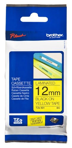 Brother Tape/12mm black on yellow f P-Touch TZE