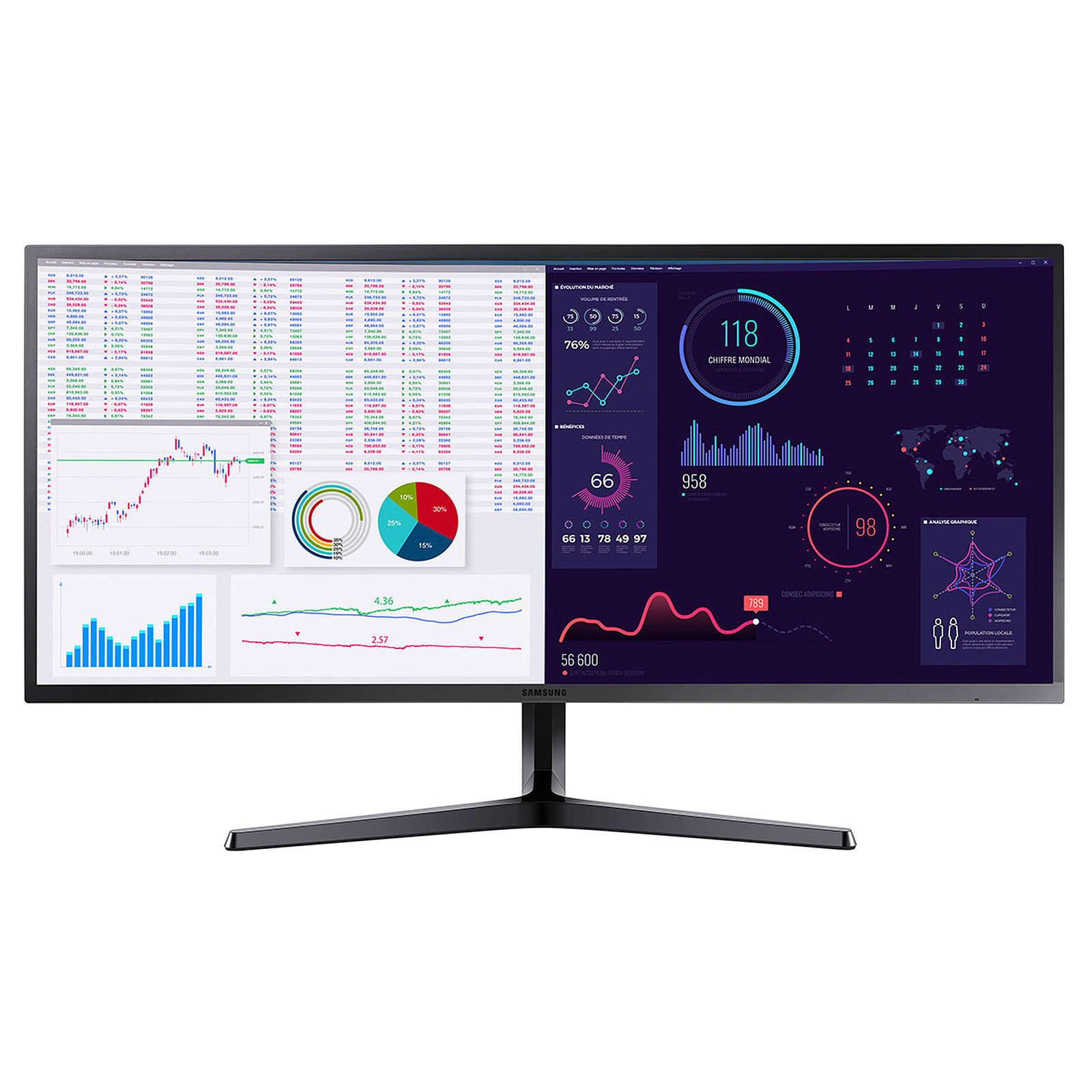 Samsung 34"  LS34J550WQRXEN - Ecran PC Samsung - grosbill.com - 0
