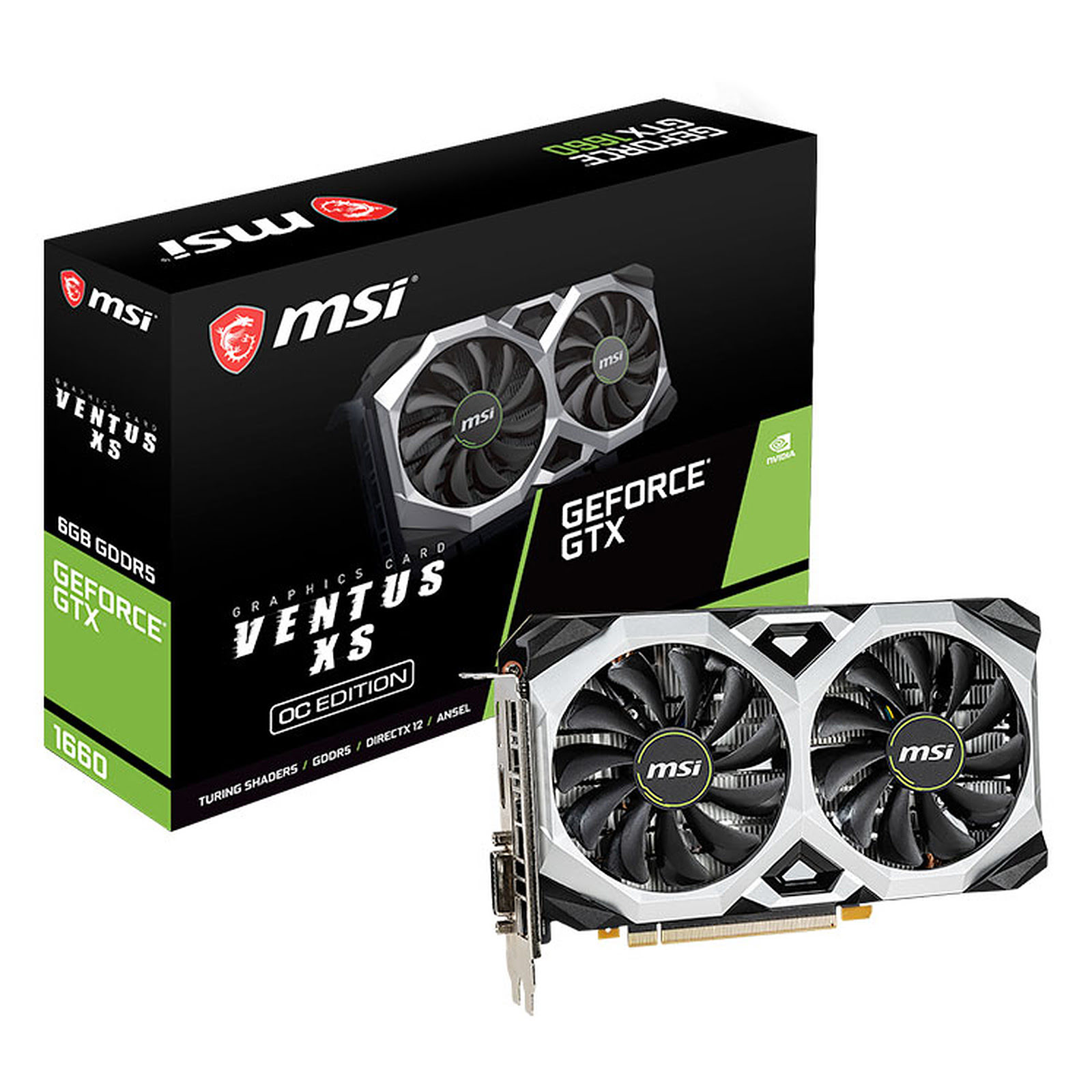MSI GTX 1660 Ventus XS 6G OCV1  - Carte graphique MSI - 0