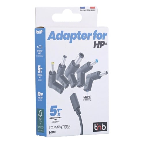 T'nB 5 Embouts chargeurs USB-C vers HP - Noir (CHTIPHP) - Achat / Vente Chargeur sur grosbill.com - 1