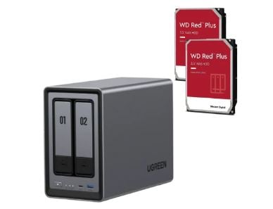 UGREEN DXP2800 - 2 Baies avec 2 disques de 4To RED Plus - Serveur NAS - 0