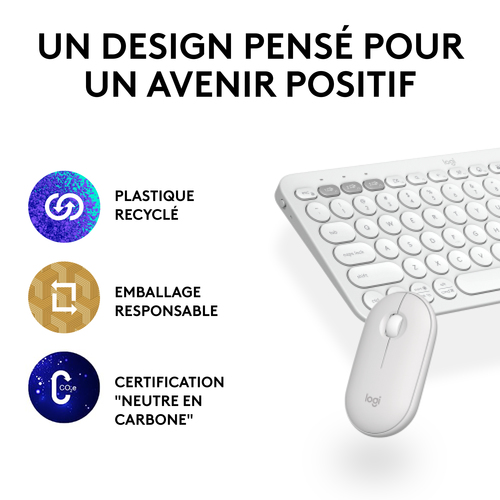 Logitech Pebble 2 Combo White - Pack Clavier/Souris - grosbill.com - 16