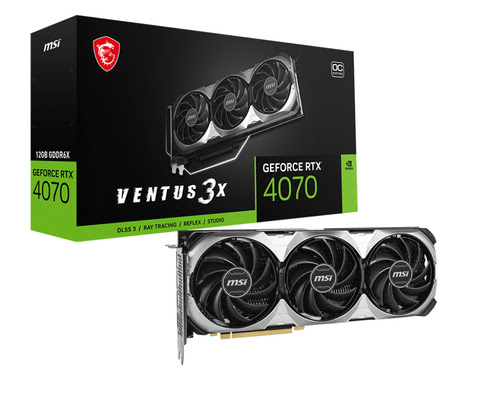 image produit MSI GeForce RTX 4070 VENTUS 3X E 12G OC - DLSS 3	 Grosbill