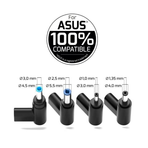 Port Alimentation secteur GaN 65W pour Asus - 4 embouts (904065ASEU) - Achat / Vente Chargeur sur grosbill.com - 1