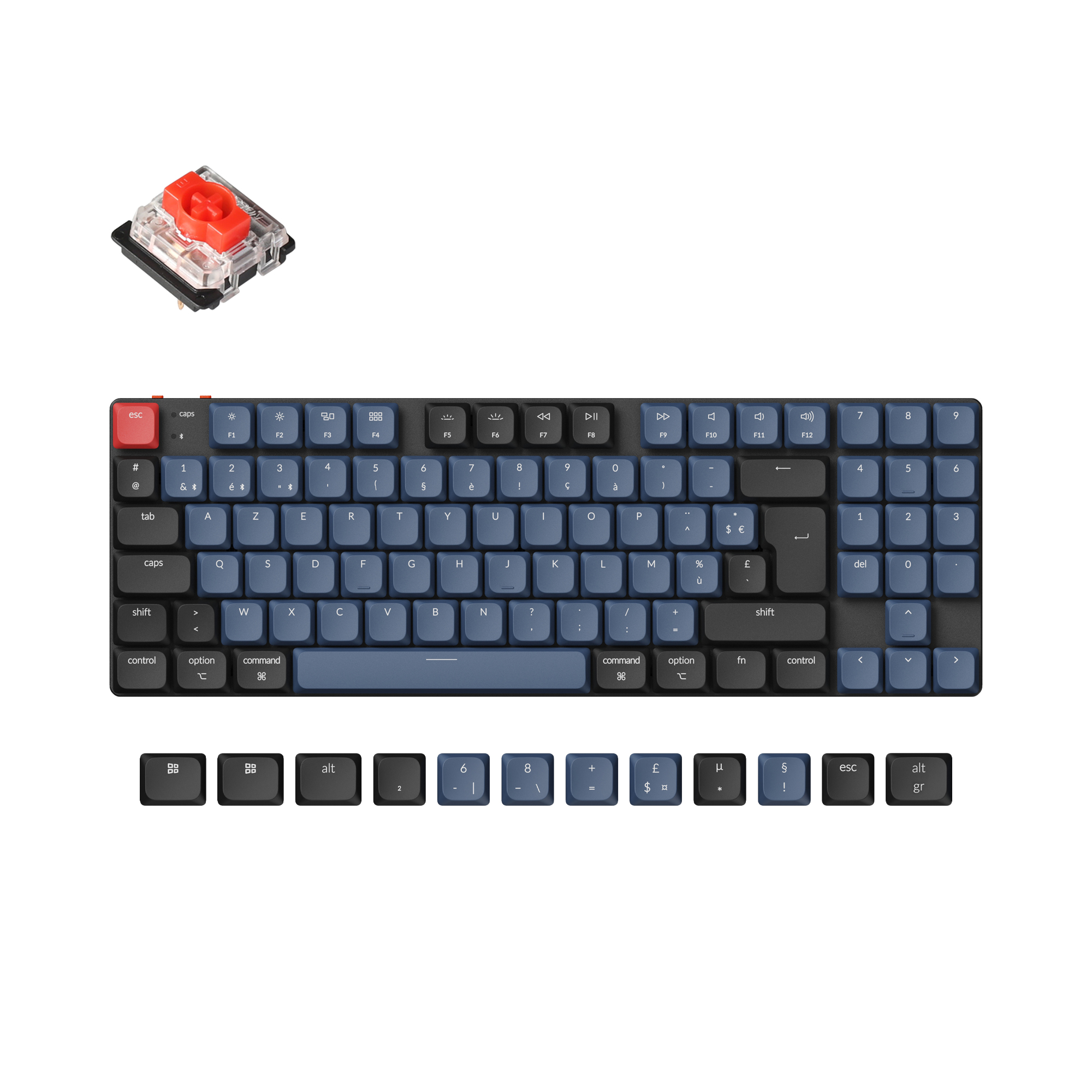 Keychron K13 PRO QMK RGB Noir/Sans fil/TKL NP/Switch Rouge