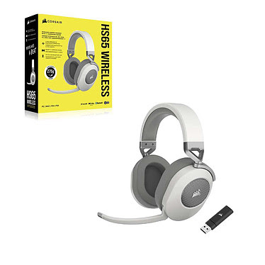 Corsair HS65 Wireless v2 Blanc 7.1 Surround Blanc - Micro-casque