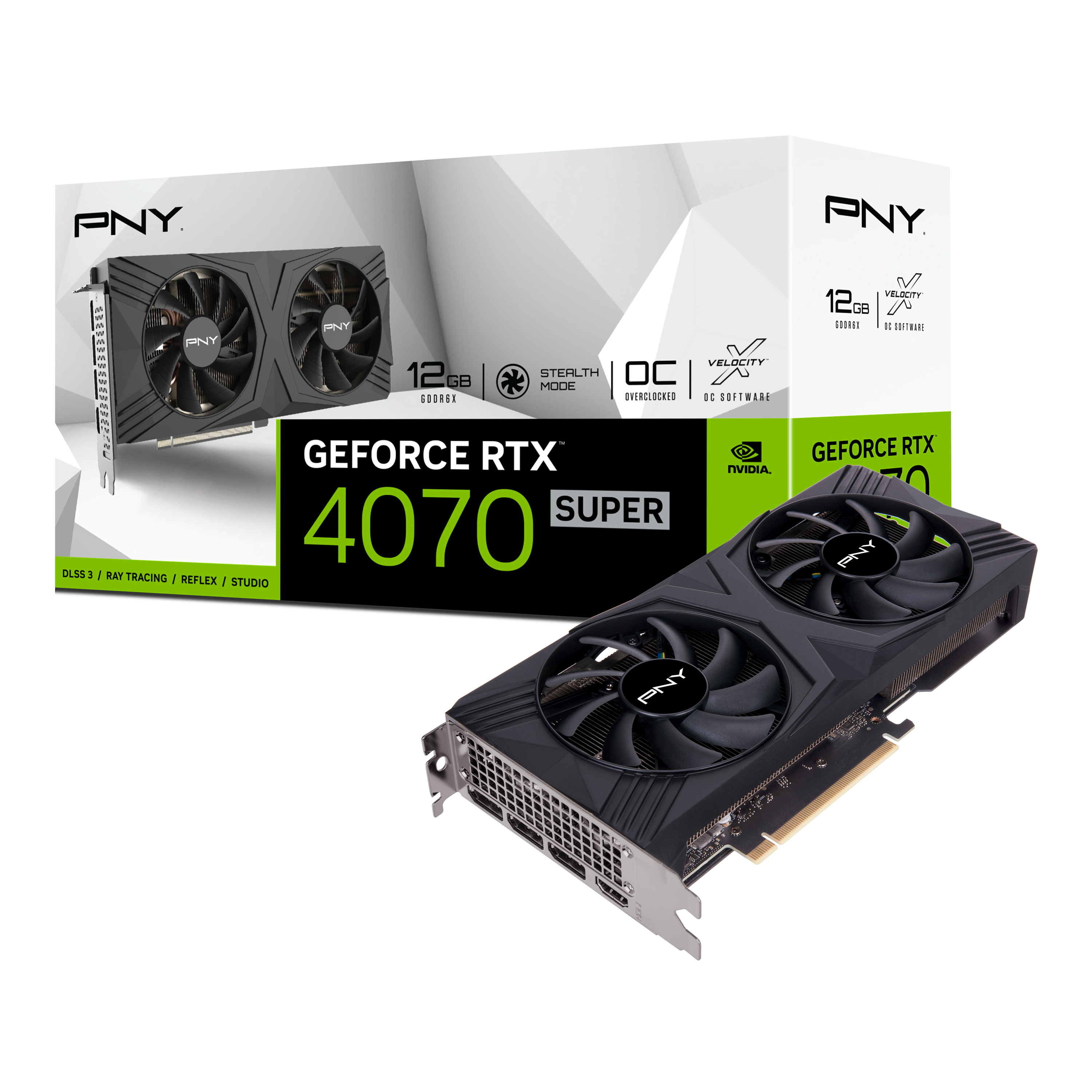 image produit PNY GeForce RTX 4070 SUPER 12GB VERTO OC Grosbill