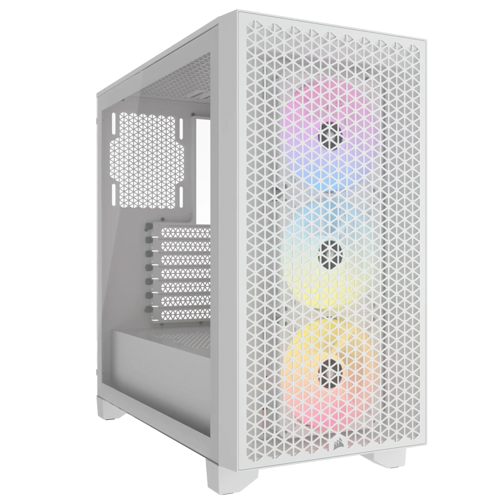 Corsair 3000D Airflow RGB Blanc - MT/Sans Alim/ATX