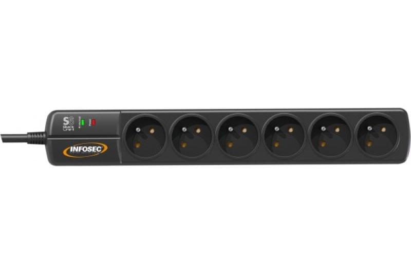 Infosec S6 Black Line II - 6 prises (61296) - Achat / Vente Parasurtenseurs - Multiprises sur grosbill.com - 0