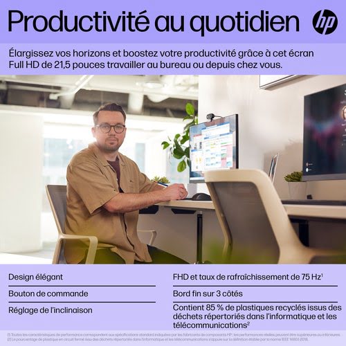 HP P22h G5 FHD Monitor - Achat / Vente sur grosbill.com - 15