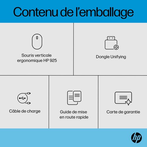HP 925 Ergo VRTCL Wireless Mouse EMEA-IN - Achat / Vente sur grosbill.com - 2