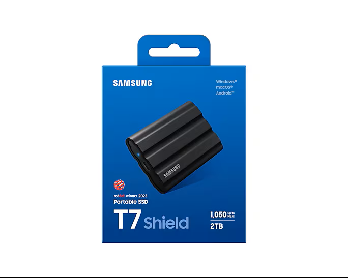 Samsung T7 SHIELD 2To Black (MU-PE2T0S/EU) - Achat / Vente Disque SSD externe sur grosbill.com - 7