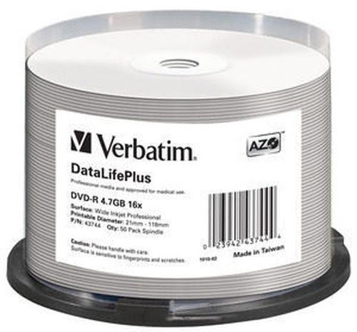 Verbatim DVD-R AZO 4.7GB 16X DL+WIDE PRINTABLE