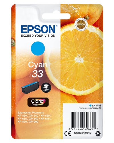 Epson - Cyan - C13T33424022 - Achat / Vente Consommable imprimante sur grosbill.com - 0