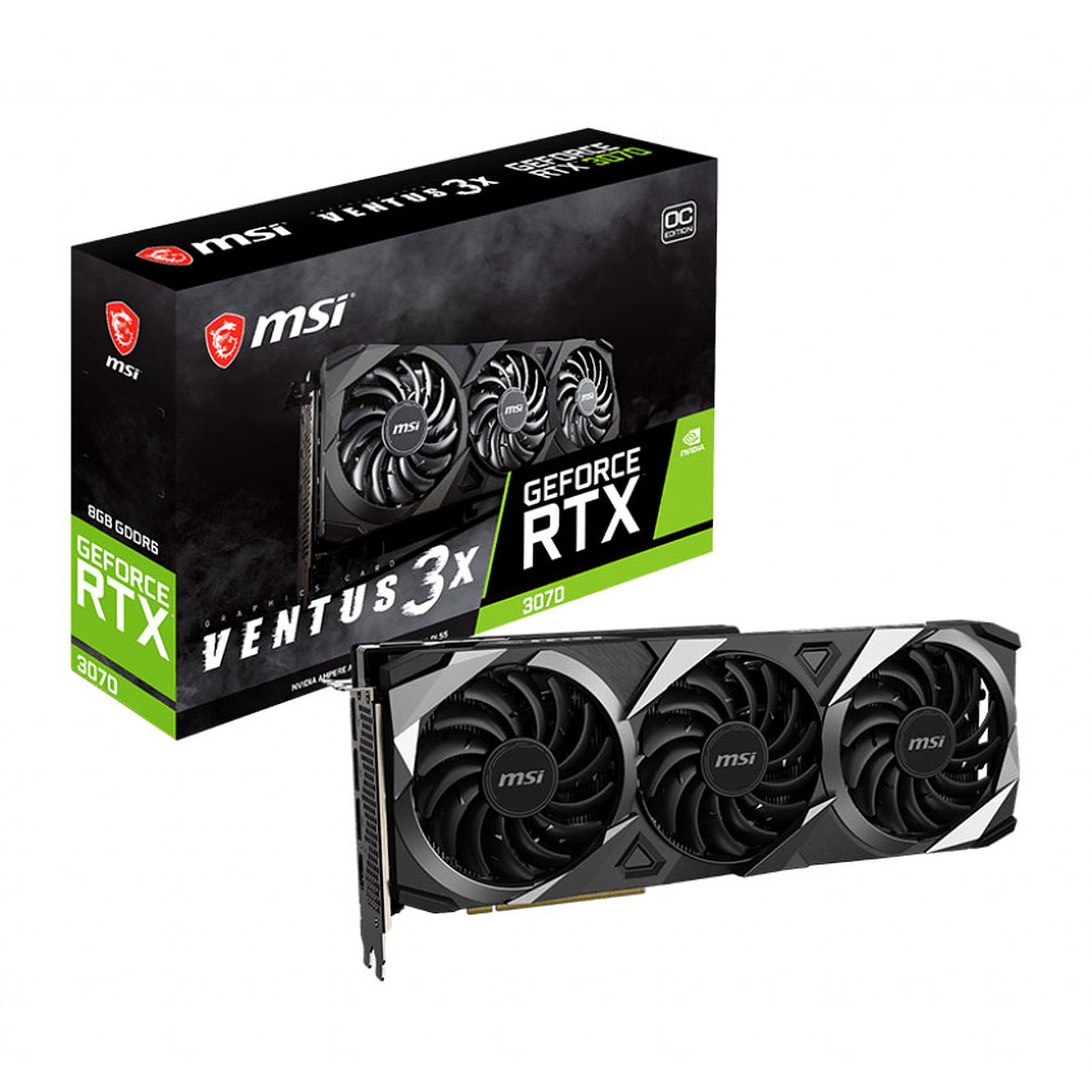 MSI RTX 3070 VENTUS 3X 8G OC LHR  - Carte graphique MSI - 0