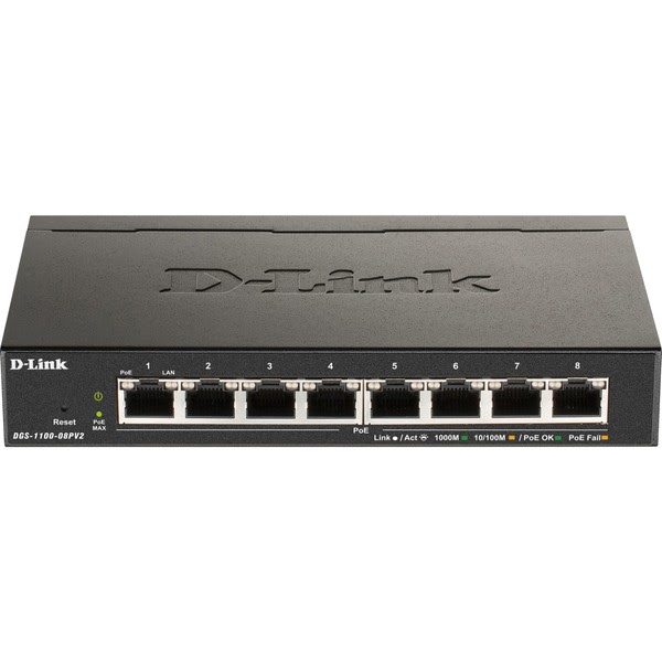 image produit D-Link 8 Ports PoE+ Gigabit - DGS-1100-08PV2 Grosbill