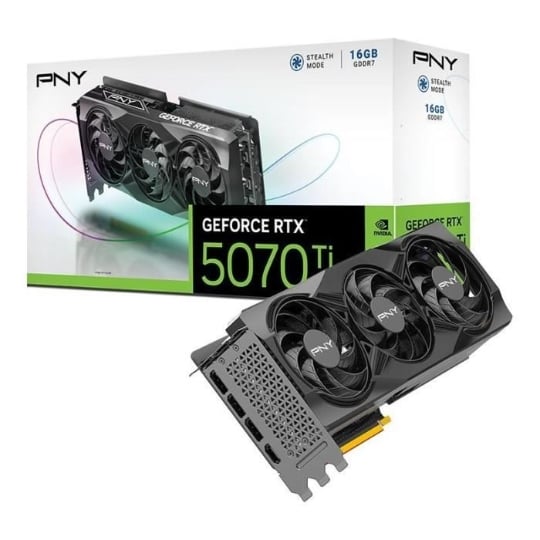 Carte graphique PNY RTX 5070 Ti 16GB Triple Fan Grosbill