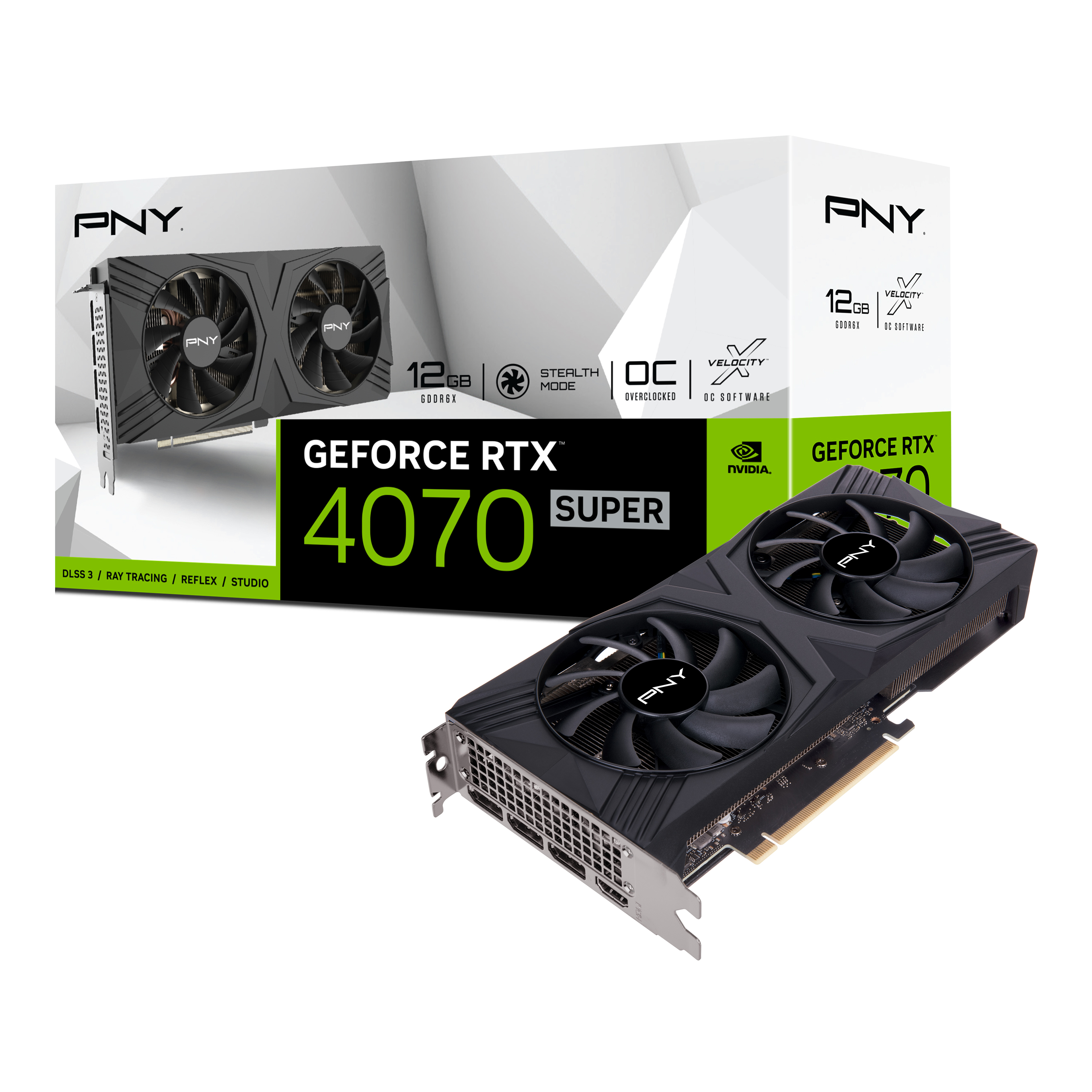 PNY RTX 4070 SUPER 12G VERTO OC Carte Graphique PNY
