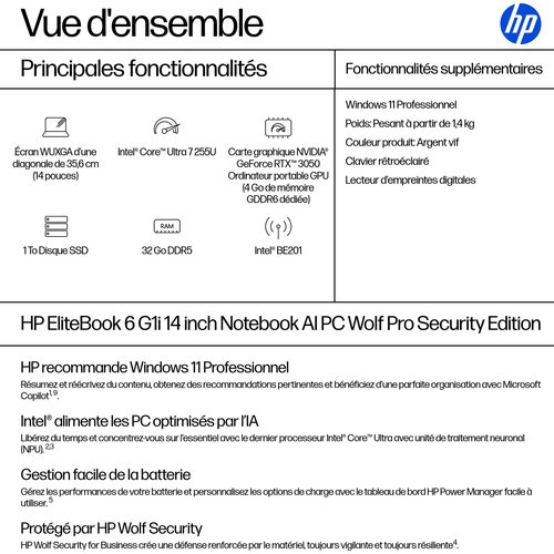 ELITEBOOK 6 G1 ULTRA U7-255U - Achat / Vente sur grosbill.com - 1