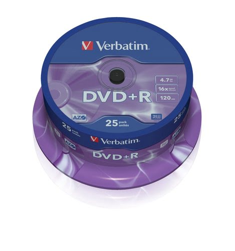 Verbatim DVD+R/4.7GB 16x AdvAZO Spdl 25pk