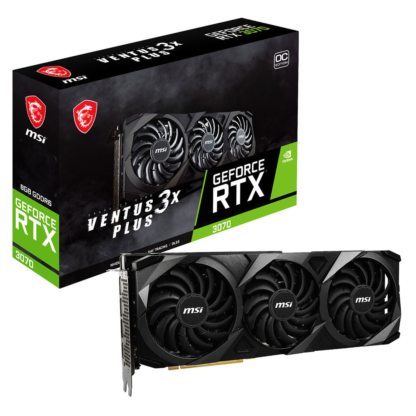 MSI RTX 3070 VENTUS 3X PLUS 8G OC LHR  - Carte graphique MSI - 0