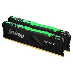 image produit Kingston Fury Beast RGB 32Go (2x16Go) DDR4 3200MHz Grosbill