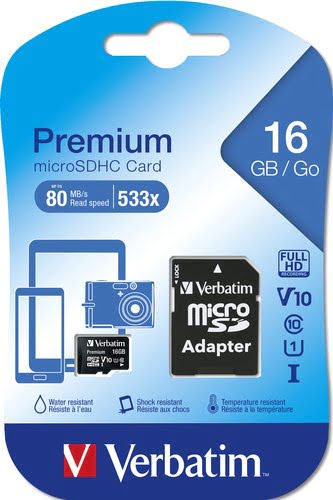 MICRO SDHC 16GB - CLASS 10 Adapt - Achat / Vente sur grosbill.com - 2