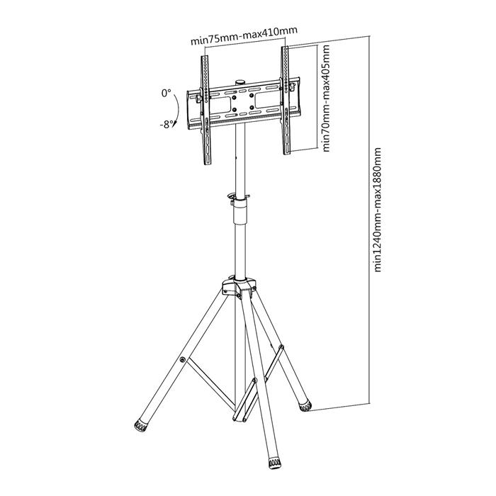 Support trépied pour écran TV LCD LED 32"-55" -  Kimex International - 1