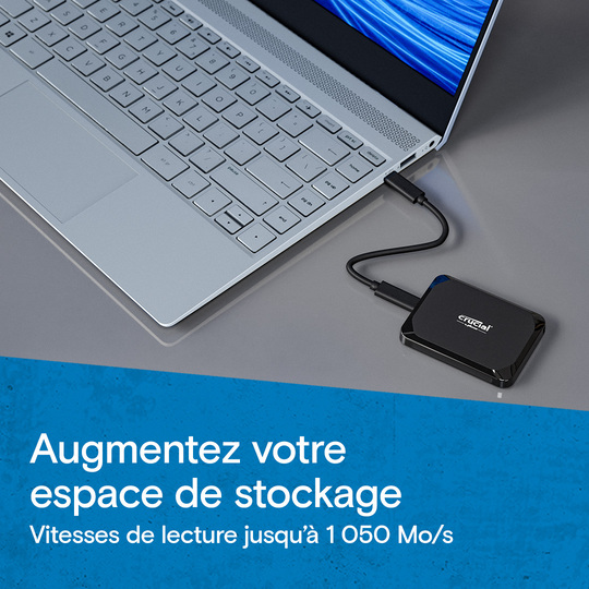 Crucial X9 2TB PORTABLE SSD - USB 3.2 Gen 2 (CT2000X9SSD9) - Achat / Vente Disque SSD externe sur grosbill.com - 1