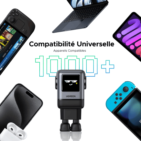 UGREEN Chargeur rapide robot 100W 4 ports - USB-A + 3xUSB-C - Gris (X688) - Achat / Vente Chargeur sur grosbill.com - 3
