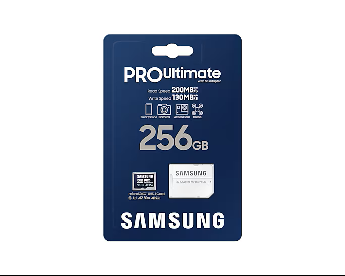 Samsung PRO Ultimate - Micro SD 256Go V30 - Carte mémoire Samsung - 7