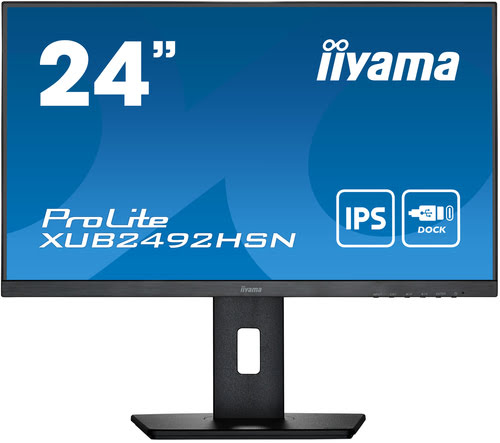 image produit Iiyama XUB2492HSN-B5 avec Docking Station USB-C ( RJ45 + Power delivery 65W ) Grosbill