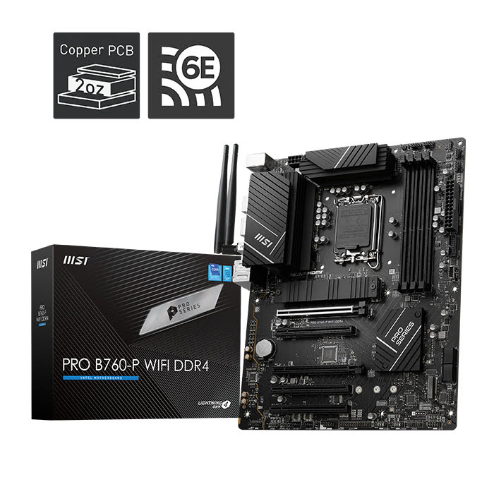 MSI PRO B760-P WIFI DDR4 ATX  - Carte mère MSI - grosbill.com - 0