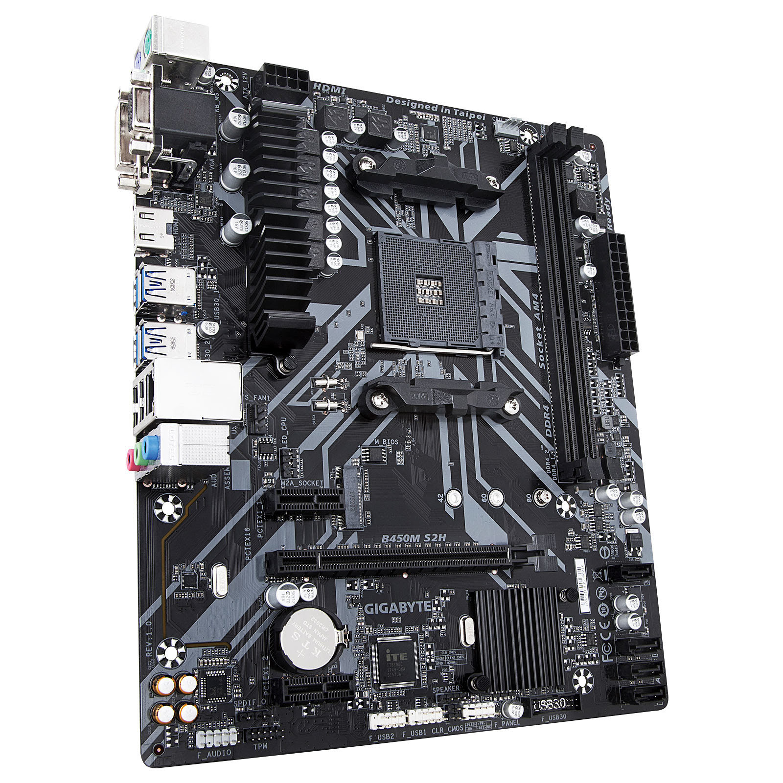 Gigabyte B450M S2H Micro-ATX  - Carte mère Gigabyte - grosbill.com - 3
