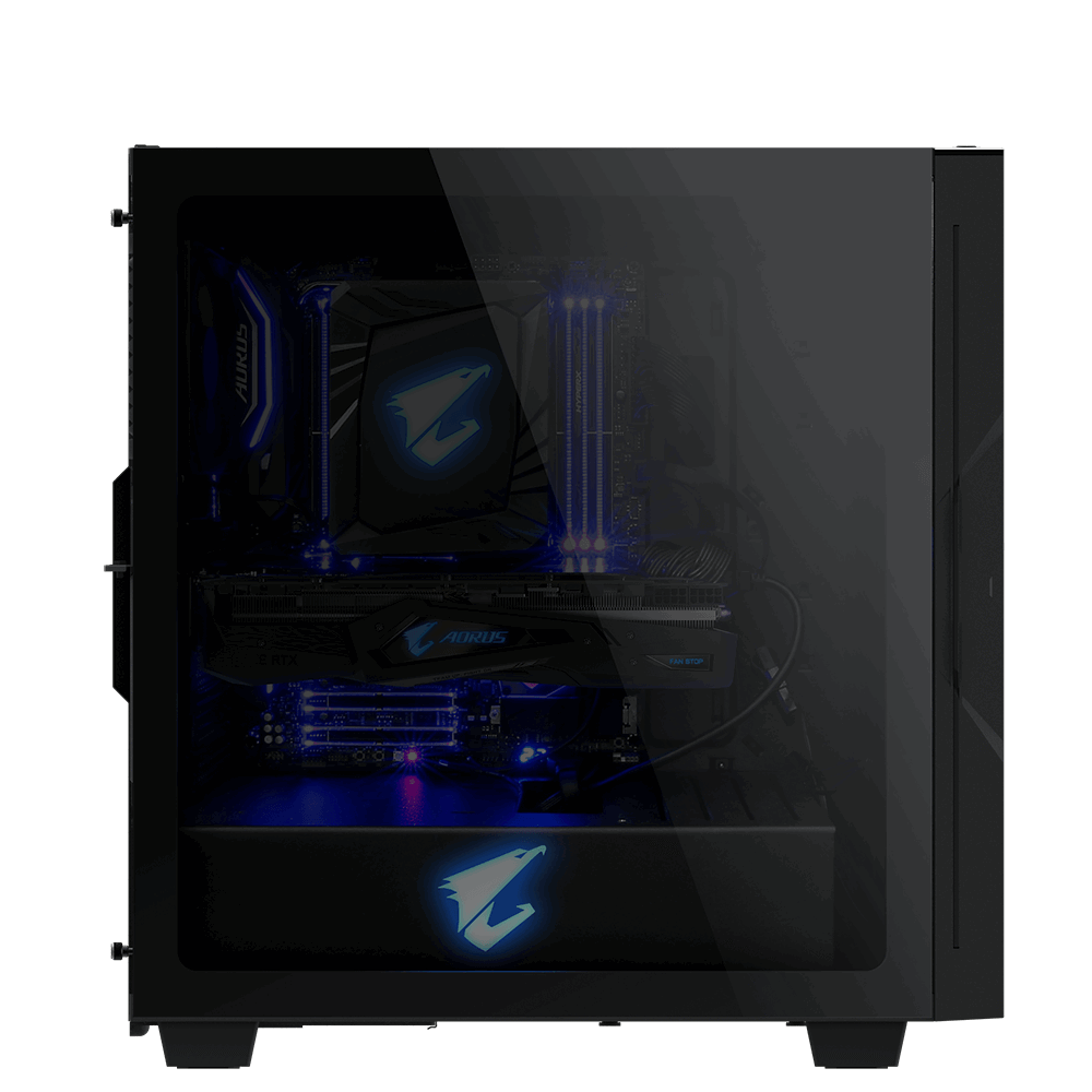 Gigabyte AORUS C300 GLASS Gris - Boîtier PC Gigabyte - grosbill.com - 1