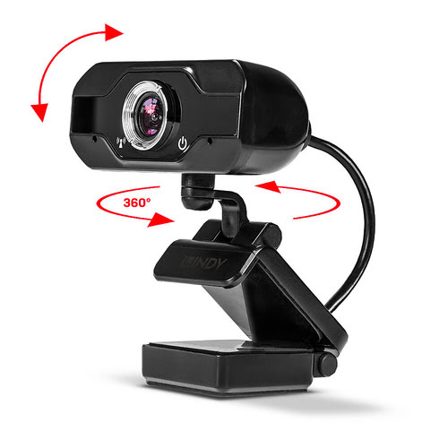 LINDY Full HD 1080p Webcam with Microphone - Achat / Vente sur grosbill.com - 2