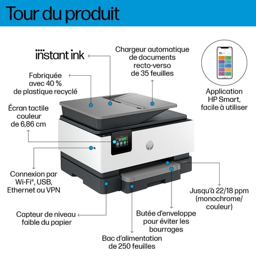 Imprimante multifonction HP OfficeJet Pro 9120e - grosbill.com - 3