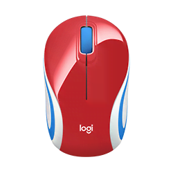 Grosbill Souris PC Logitech M187 Mini - Rouge/Sans Fil