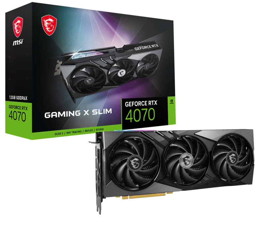 image produit MSI GeForce RTX 4070 GAMING X SLIM 12G	 Grosbill