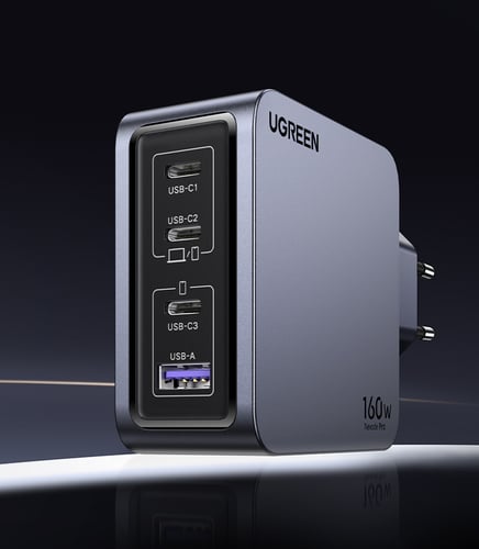 UGREEN Chargeur secteur 160W 4 ports + Câble USB-C - 1,5m (25877) - Achat / Vente Chargeur sur grosbill.com - 4