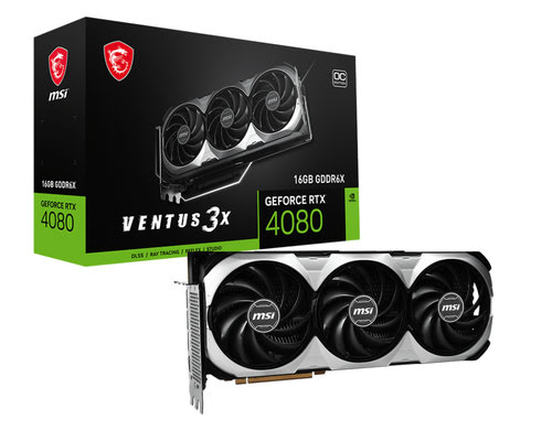 image produit MSI GeForce RTX 4080 16GB VENTUS 3X OC - DLSS3 Grosbill