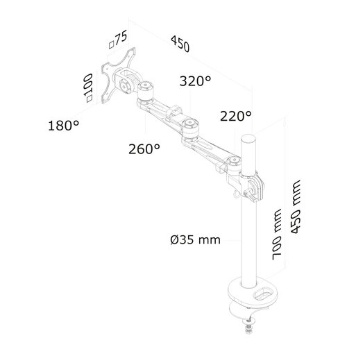Desk Mount 10-30" Grommet FullMotion SIL - Achat / Vente sur grosbill.com - 2
