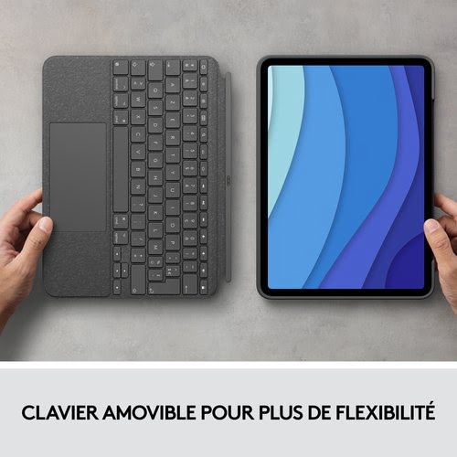 Logitech Combo Touch for iPad Pro 11-inch (1st, 2nd, and 3rd generation) Gris - Clavier PC - 6