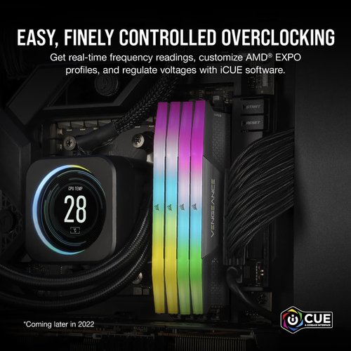 Corsair Vengeance RGB, DDR5-5200, CL40, AMD EXPO - 64 GB Dual-Kit, Grau - Achat / Vente sur grosbill.com - 8