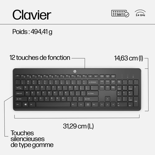 HP 230 WL Mouse+KB Combo - Achat / Vente sur grosbill.com - 7