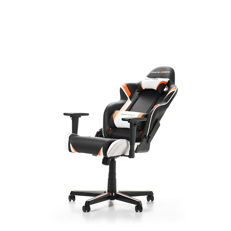 DXRacer Racing R288-NOW- Noir/Blanc/Orange/Simili Cuir/3D Noir/Orange - Siège PC Gamer - 1